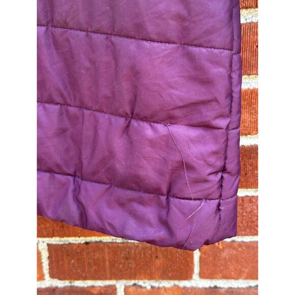 Fabletics Long Puffer Coat Women’s Medium Purple Hooded Quilted Winter Jacket - Picture 2 of 4